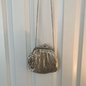 Vintage Whiting & Davis Silver Clutch with Sequined Texture